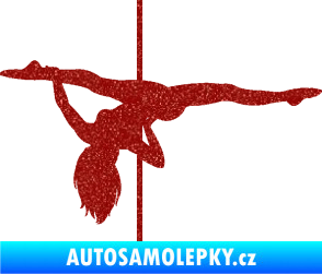 Samolepka Pole dance 002 levá tanec na tyči Ultra Metalic červená