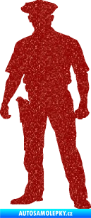 Samolepka Policajt 002 levá Ultra Metalic červená
