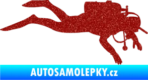Samolepka Potápěč 003 pravá Ultra Metalic červená