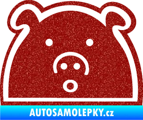 Samolepka Prasátko JDM styl Ultra Metalic červená