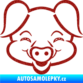 Samolepka Prase 003 veselý čuník Ultra Metalic červená