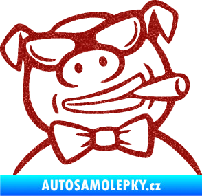 Samolepka Prase 005 pravá s doutnikem Ultra Metalic červená