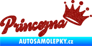 Samolepka Princezna s korunkou 001 nápis Ultra Metalic červená