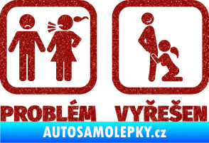 Samolepka Problém? Vyřešen 003 Ultra Metalic červená