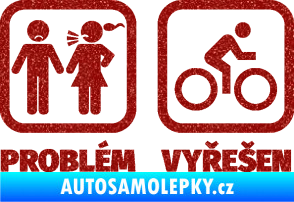 Samolepka Problém? Vyřešen 004 Ultra Metalic červená