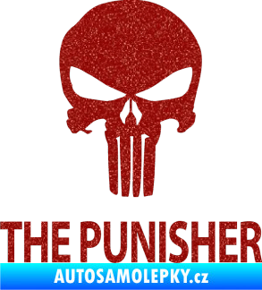 Samolepka Punisher 002 s nápisem Ultra Metalic červená