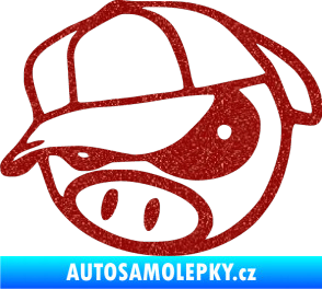 Samolepka Rally pig 003 levá Ultra Metalic červená