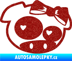 Samolepka Rally pig girl pravá Ultra Metalic červená