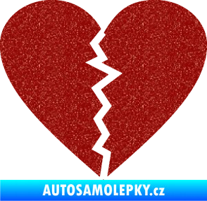 Samolepka Rozbité srdce 001  Ultra Metalic červená