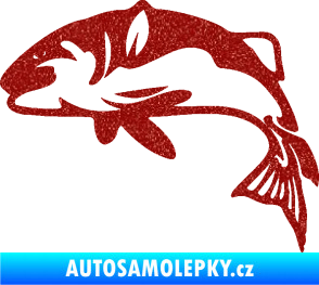 Samolepka Ryba 010 levá Ultra Metalic červená