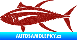Samolepka Ryba 013 levá tuňák Ultra Metalic červená