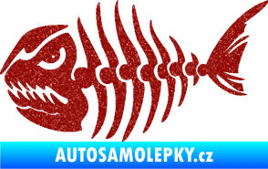 Samolepka Ryba kostra 004 levá Ultra Metalic červená