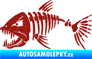Samolepka Ryba kostra 005 levá Ultra Metalic červená