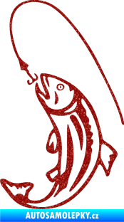 Samolepka Ryba s návnadou 003 levá Ultra Metalic červená