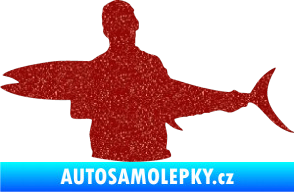 Samolepka Rybář 006 levá Ultra Metalic červená
