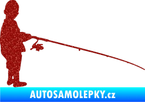 Samolepka Rybář 009 pravá Ultra Metalic červená