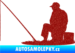 Samolepka Rybář 014 levá Ultra Metalic červená