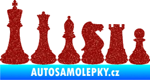 Samolepka Šachy 001 levá Ultra Metalic červená