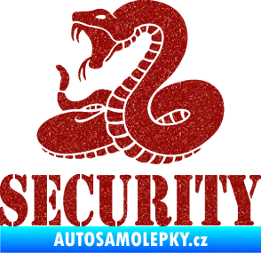 Samolepka Security hlídáno - levá had Ultra Metalic červená