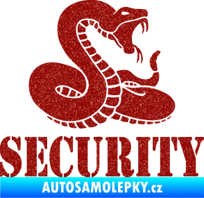 Samolepka Security hlídáno - pravá had Ultra Metalic červená