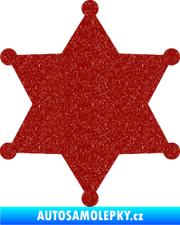 Samolepka Sheriff 002 hvězda Ultra Metalic červená