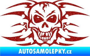 Samolepka Skeleton - lebka Ultra Metalic červená