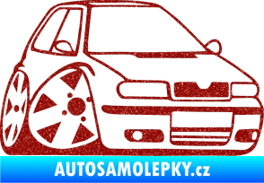 Samolepka Škoda Felicia karikatura pravá Ultra Metalic červená