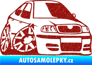 Samolepka Škoda Octavia karikatura pravá Ultra Metalic červená