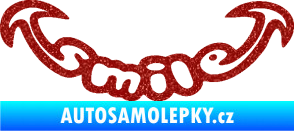 Samolepka Smile úsměv Ultra Metalic červená