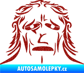 Samolepka Sněžný muž Ultra Metalic červená