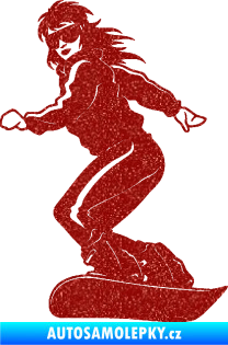 Samolepka Snowboard 036 levá Ultra Metalic červená