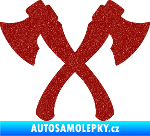 Samolepka Spojené sekery Ultra Metalic červená