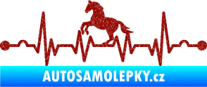 Samolepka Srdeční tep 010 levá  koník Ultra Metalic červená