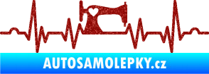 Samolepka Srdeční tep 015 pravá šicí stroj Ultra Metalic červená
