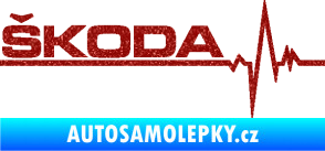 Samolepka Srdeční tep 034 levá Škoda Ultra Metalic červená