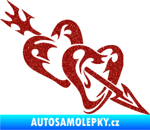Samolepka Srdíčka 001 pravá se šípem Ultra Metalic červená