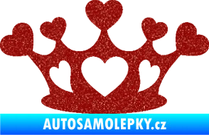 Samolepka Srdíčka korunka Ultra Metalic červená