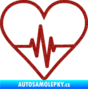 Samolepka Srdíčko 017 ekg křivka Ultra Metalic červená