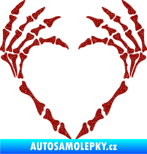Samolepka Srdíčko z kostí Ultra Metalic červená