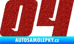 Samolepka Startovní číslo 04 typ 6 Ultra Metalic červená