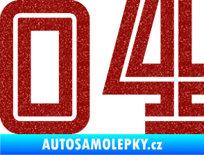 Samolepka Startovní číslo 04 typ 7 Ultra Metalic červená