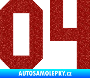 Samolepka Startovní číslo 04 Ultra Metalic červená