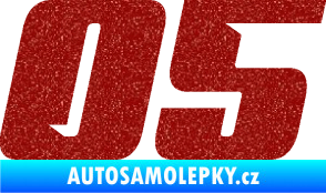 Samolepka Startovní číslo 05 typ 6 Ultra Metalic červená