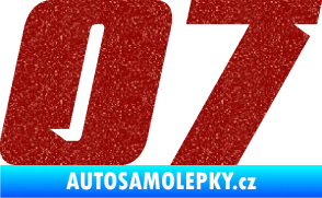 Samolepka Startovní číslo 07 typ 6 Ultra Metalic červená