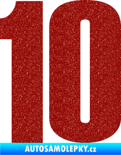 Samolepka Startovní číslo 10 typ 2    Ultra Metalic červená