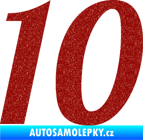 Samolepka Startovní číslo 10 typ 3 Ultra Metalic červená