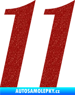 Samolepka Startovní číslo 11 typ 3   Ultra Metalic červená