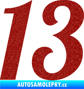 Samolepka Startovní číslo 13 typ 3     Ultra Metalic červená
