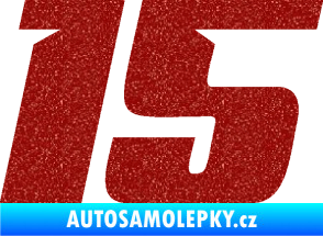 Samolepka Startovní číslo 15 typ 6 Ultra Metalic červená