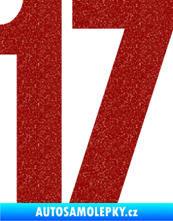 Samolepka Startovní číslo 17 typ 2    Ultra Metalic červená